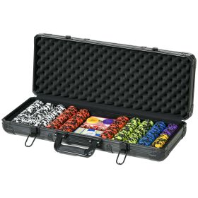 Soozier Casino Poker Chips Set 500PCs 14 Gram Clay with Aluminum Case Cards Dealer Button 5 Dices