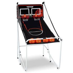 VEVOR Foldable Basketball Arcade Game, 2 Player Indoor Basketball Game, Home Dual Shot Sport with 4 Balls, 8 Game Modes, LCD Electronic Scoreboar