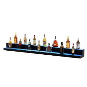 VEVOR LED Lighted Liquor Bottle Display Bar Shelf RF & App Control 72" 2-Step
