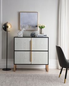 Four-Door Storage Cabinet, 42" Buffet Cabinet with Metal Base Handles, Sideboard Coffee Bar Cabinet with 4 Doors for Kitchen, Dining Room, Living