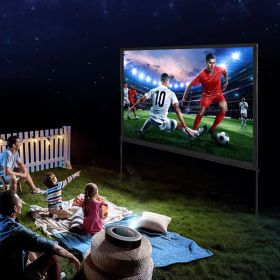 Projector Screen With Stand, 100 Inch 16:9 4K 1080 HD Outdoor Movie Screen With Stand, Wrinkle-Free Projection Screen With Bar Feet And Carry Bag, For (Option: Black)