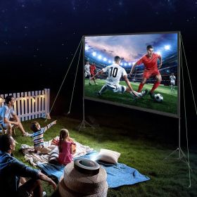 Projector Screen With Stand, 120 Inch 16:9 4K 1080 HD Outdoor Movie Screen With Stand, Wrinkle-Free Projection Screen With Tripods And Carry Bag, For (Option: Black)