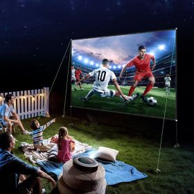 Projector Screen With Stand 150inch Portable Movie Screen 16:9 4K HD Wide Angle Outdoor Projector Screen Stand Easy Assembly With Storage Bag For Home (Option: Multicolor)