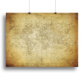 vintage map of the world 1778 Canvas Print or Poster (Type: Poster Print, size: 16" x 12" / 42cm x 30cm (approx))
