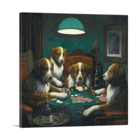 The Poker Game 1894 (Type: Standard Framed Canvas Print, size: 16" x 16" / 42cm x 42cm (approx))