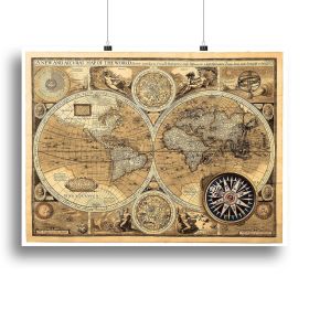 A new and accvrat map of the world Canvas Print or Poster (Type: Poster Print, size: 24" x 16" / 60cm x 40cm (approx))