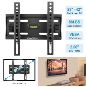 1Pc TV Wall Mount Bracket Tilt For 23in To 42in LED LCD PLASMA Flat TV VESA 200x200mm (Option: Black)