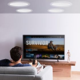 4 PCs 6.5'' Bluetooth In Ceiling Speakers, 150W, Flush Mount Ceiling & In-Wall Speaker System With 8Î©Impedance 89dB Sensitivity, For Home Kitchen Liv (Option: White)